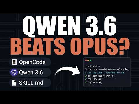 OpenCode + Qwen 3.6 PRO + Skills Just Changed EVERYTHING サムネイル