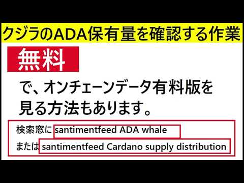 【中堅投資家】おまけ：無料でカルダノADAクジラの67.5％オンチェーンデータを見る方法。 サムネイル