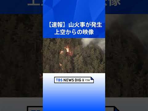 【速報･山火事発生】山梨県･上野原市の扇山で山林火災が発生　現場上空からの映像｜TBS NEWS DIG shorts