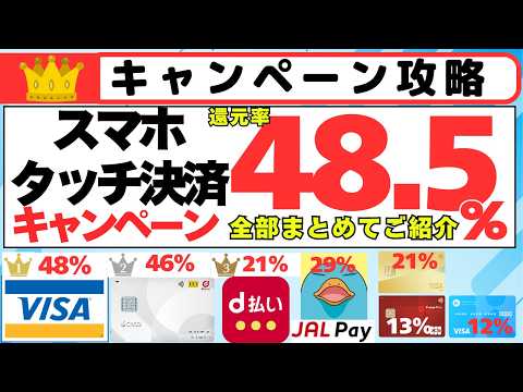 スマホタッチ決済キャンペーン　全部まとめご紹介　VISA割(dカード、三井住友カード、グローバルWallet、ポケット… サムネイル