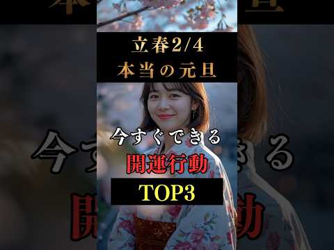 立春2月4日が本当の元旦！今すぐできる開運行動TOP3  立春 節分 開運 占い shorts サムネイル