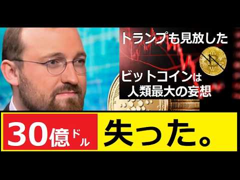 【中堅投資家】今回の下落相場で30億㌦を失った。カルダノADA サムネイル