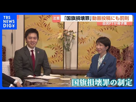 どうすれば罰則？自民が国旗損壊罪の骨子案発表 SNS投稿も対象に　拘禁刑または罰金も　党内からは「過剰規制」の声｜TB… サムネイル