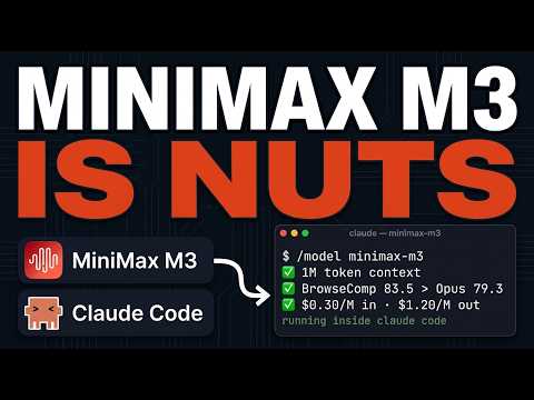 I Replaced Opus With MiniMax M3 In Claude Code (It's INSANE) サムネイル