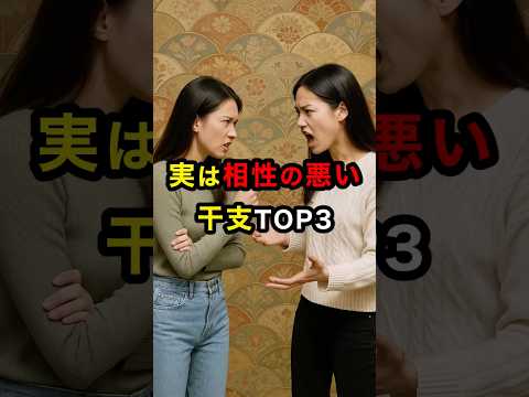 実は相性の悪い干支TOP3 スピリチュアル 運気 干支 干支占い 相性 雑学 shorts サムネイル