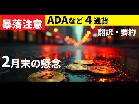 【中堅投資家】ADAなど暴落危機の4つのあるとコイン（翻訳・要約） サムネイル
