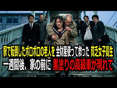「邪魔だよ！ 汚ねえな、どけよ！」駅の階段で転倒した老人を背負って病院まで運んだ貧乏女子高生。一週間後、彼女の家に届い… サムネイル