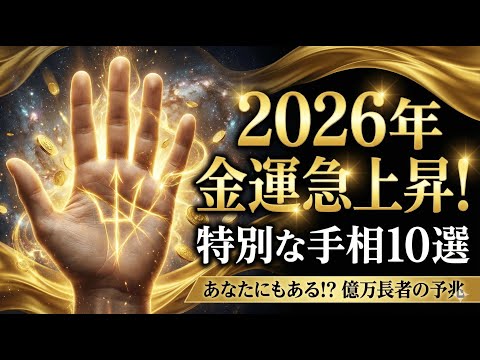 【手相占い】2026年に金運が急上昇しやすい人に現れる特別な手相10選 #手相 #占い サムネイル