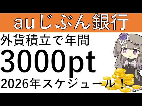 【auじぶん銀行】2026年度版！auじぶん銀行の外貨積立で楽々3000ptを獲得するスケジュールを紹介します！ サムネイル