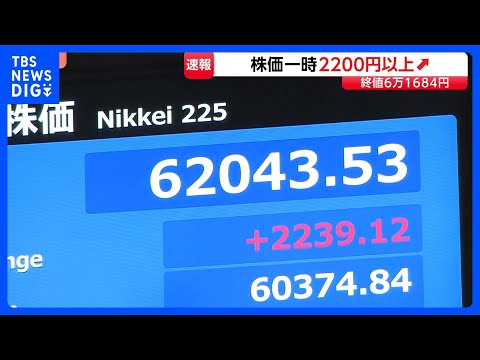 日経平均一時2200円超の値上がり　“米オープンAI新規株式公開の申請準備”でソフトバンクGが大きく押し上げ　21日終… サムネイル