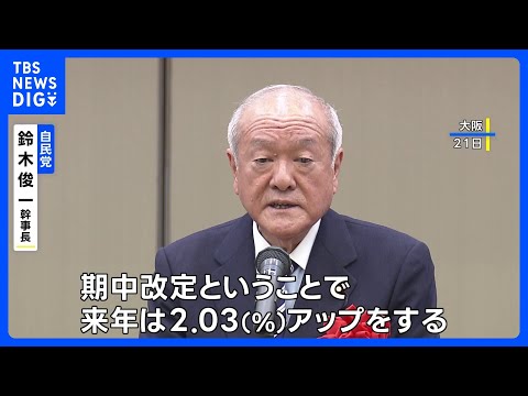 自民・鈴木幹事長 介護報酬2.03%引き上げの見通し　来年度に「前倒し」改定へ｜TBS NEWS DIG サムネイル