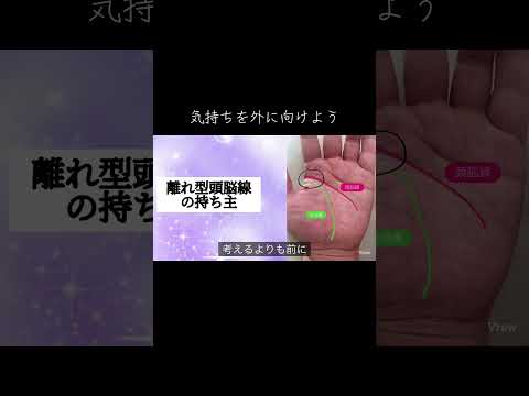 内に篭らず、外の世界に目を向けると運勢が良くなる人です。 手相 占い スピリチュアル 今日から開運 手相占い 手相鑑定 サムネイル