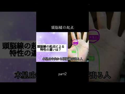 頭脳線の始まりの位置の違いにより性格が異なります 手相 占い 今日から開運