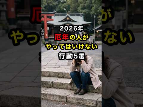 2026年厄年の人がやってはいけない行動5選 スピリチュアル 運気 厄年 運勢 雑学 shorts サムネイル