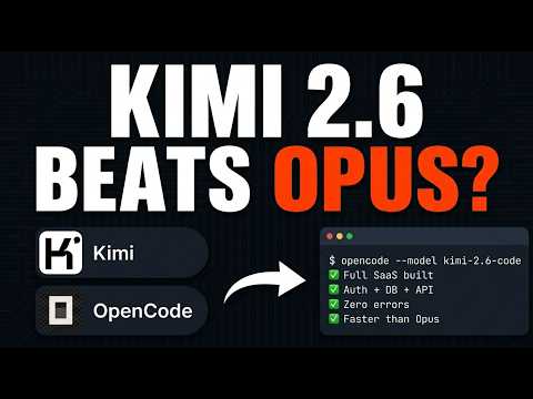 Kimi 2.6 Code Preview + OpenCode is ABSOLUTELY INSANE サムネイル