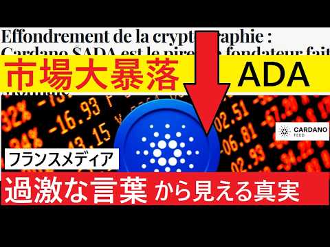【中堅投資家】ADA暴落！チャールズの離脱！フランスメディアを翻訳して見えた３つのポイント サムネイル
