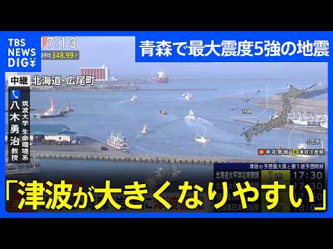 「津波が大きくなりやすいタイプの地震だと言える」北海道・青森・岩手に津波警報　青森で最大震度5強の地震　筑波大学･八木… サムネイル