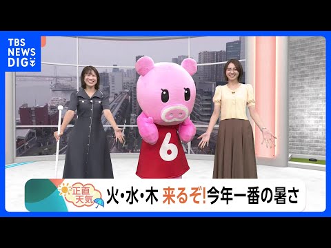 【7月14日 関東の天気】火・水・木 来るぞ！今年一番の暑さ｜TBS NEWS DIG