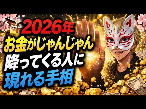 【金運爆上げ】2026年お金がじゃんじゃん降ってくる人の手相ベスト3 手相  占い  金運 サムネイル