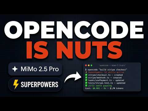 OpenCode + MiMo 2.5 Pro = Claude Code KILLER? (FREE) サムネイル
