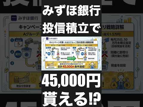 【みずほ銀行】投信即売りで45,000円も貰える!?罠が多すぎるので注意点を徹底解説!! Shorts
