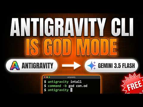 Google Antigravity CLI is GOD MODE (FREE Gemini 3.5 Flash) サムネイル