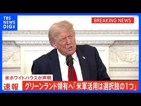 トランプ政権　デンマーク自治領のグリーンランド領有へ「米軍活用は選択肢の１つ」　ホワイトハウスが声明｜TBS NEWS…