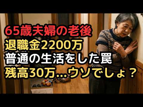 妻の一言で顔面蒼白に…65歳夫婦、退職金2,200万円。「普通の生活」が一番危ない。老後破産へ転落した夫婦、貯金が底を… サムネイル