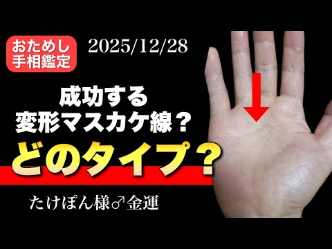 【マスカケ線】成功する2つのタイプの手相 手相  占い  女性  50代