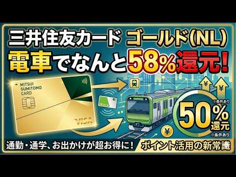 【VISA電車30%還元】三井住友カードゴールドNLで電車が58%還元になる!?エポス､三菱UFJ､イオン… サムネイル