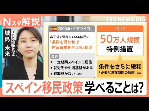 スペイン 非正規移民50万人受け入れ「少子高齢化」「地方の過疎化」対策、日本が学べることは？【Nスタ解説】｜TBS N… サムネイル