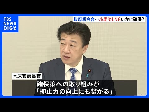政府初会合　LNGや小麦など生活に不可欠な物資の確保策を検討　来年夏めどに方針取りまとめへ｜TBS NEWS DIG