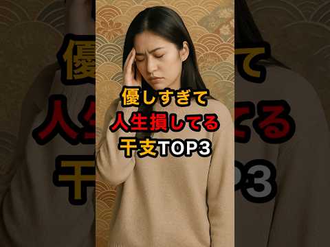 優しすぎて人生損してる干支TOP3 スピリチュアル 運気 干支 干支占い 人生 雑学 shorts サムネイル