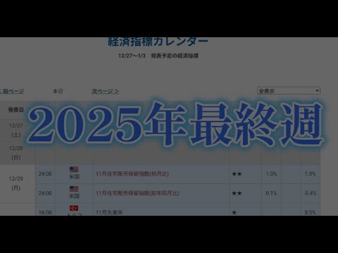 【中堅投資家】2025年ドル円FX最終週「年末年始相場解説」 サムネイル