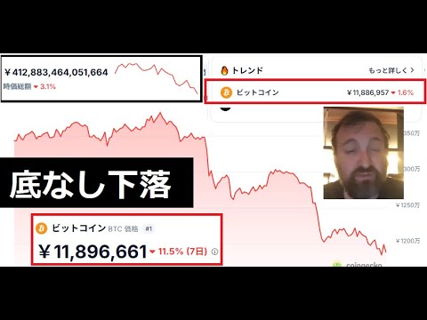 【中堅投資家】ビットコインさらに暴落1,000万円防衛ラインも壊れるか。 サムネイル