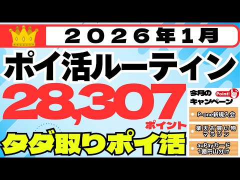 【ポイ活ルーティン】２８,３０７ポイント獲得（１月１日～１月３１日）P-onePremiumGoldインビテーション情… サムネイル