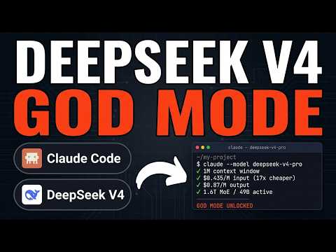 DeepSeek V4 Pro Inside Claude Code = GOD MODE (FREE?) サムネイル