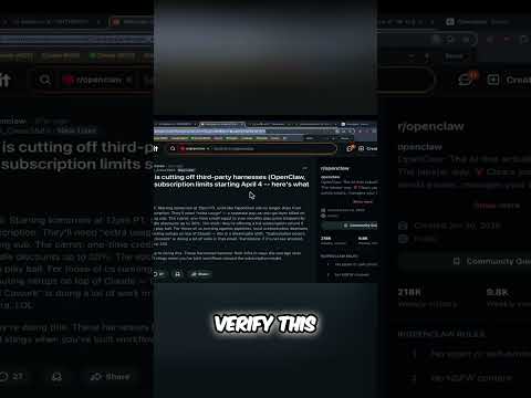 Anthropic Bans OpenClaw: The AI War Escalates! shorts サムネイル