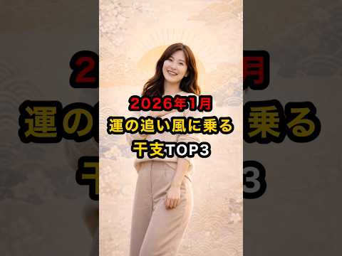 2026年1月運の追い風に乗る干支TOP3 スピリチュアル 運気 干支 雑学 shorts サムネイル