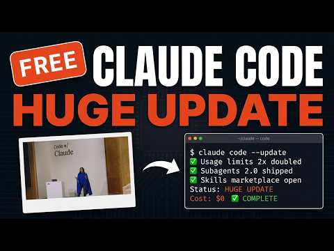CLAUDE CODE JUST DOUBLED USAGE LIMITS (FINALLY) サムネイル