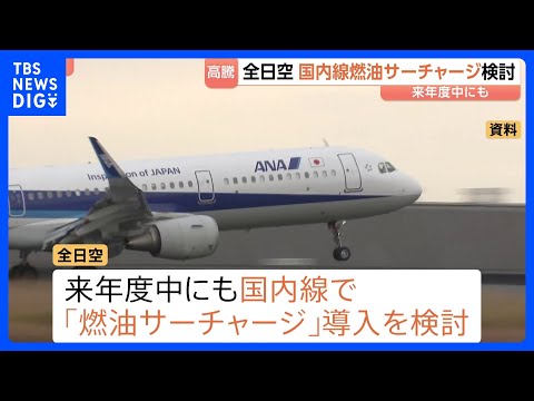 全日空 国内線でも燃油サーチャージ導入を検討 来年度中にも　イラン情勢の影響で燃料価格高騰し収益悪化 サービス維持へ｜… サムネイル