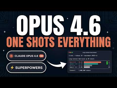 New Opus 4.6 1M Model + Claude Code Superpowers Just Change… サムネイル