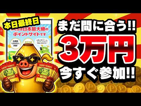 【全員急げ！】コレやっておけば3万円が・・・とりあえず参加すべし！【ポイ活/げん玉】 サムネイル