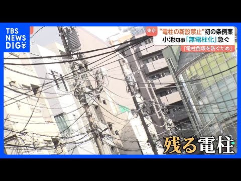 無電柱化を急ぐ東京都　日本初の条例案も　電柱の新設を原則禁止　都内の無電柱化の現状は？｜TBS NEWS DIG サムネイル