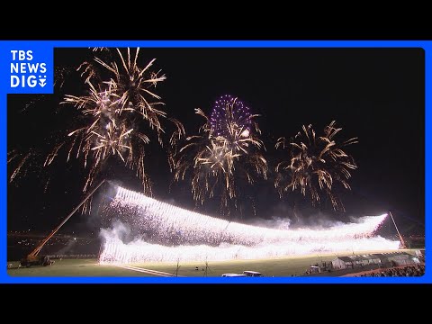 「足立の花火」3年ぶり開催　1時間に約1万3000発が打ち上がる“超高密度”　東京・足立区の荒川河川敷｜TBS NEW…