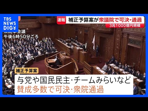 【速報】今年度補正予算案が衆議院で可決・通過　中東情勢の長期化に備えた3兆1000億円規模｜TBS NEWS DIG