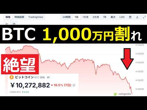 【中堅投資家】ビットコイン1000万円割れで全銘柄最終投げ売りか！？ サムネイル
