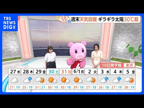 【5月27日 関東の天気】関東 雨と暑さの一週間｜TBS NEWS DIG