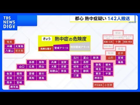 東京都心で今年初の「猛暑日」に 都内で男女142人が熱中症疑いで救急搬送 きょうは42都府県に「熱中症警戒アラート」発…