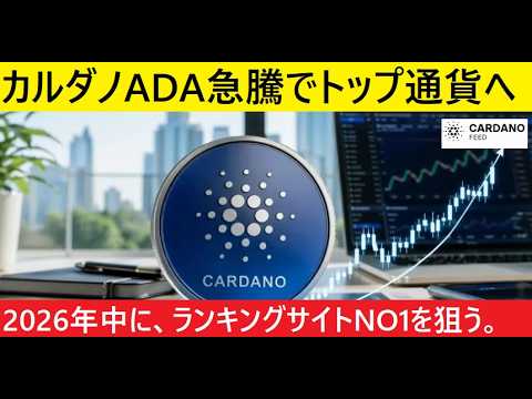 【中堅投資家】カルダノADA2026年は急騰の見込み。ランキングサイトトップになる！（翻訳要約） サムネイル